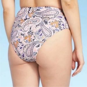 Kona Sol High Rise Paisley Print Bikini Bottoms